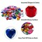 100 Pieces 1" Assorted Colorful Adhesive Stick-On Heart Star Round Shaped Jewel Gems for Arts & Crafts, Themed Party Decoration Accessories, Children Activities